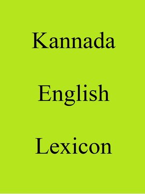 cover image of Kannada English Lexicon